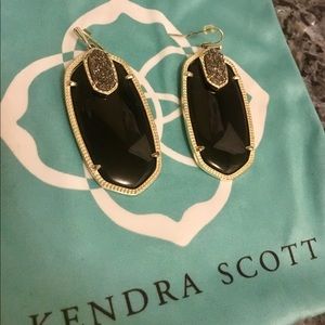 Kendra Scott Earrings | Black with Silver Drusy